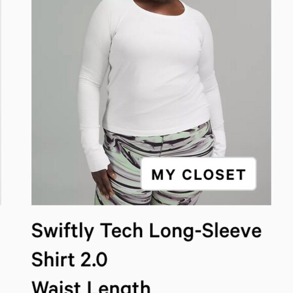 LULULEMON NWT Swiftly Tech Long-Sleeve  2.0  Waist Length WHITE 10 - Picture 2 of 8